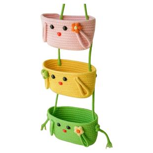 挂袋ins卡通挂篮门后卧室创意可爱客厅玄关可挂式储物脏衣篮杂物