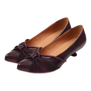 相伴浅口单鞋新款香云纱鞋子搭配旗袍中式民族风中老老年复古女鞋