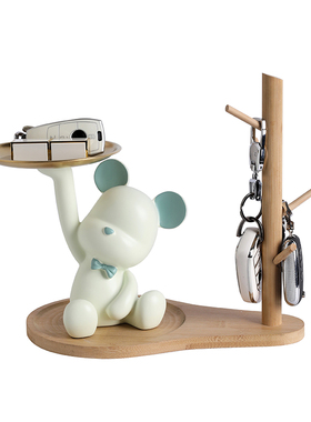 暴力熊钥匙收纳摆件高级感玄关入户门口客厅家居装饰品乔迁新居礼