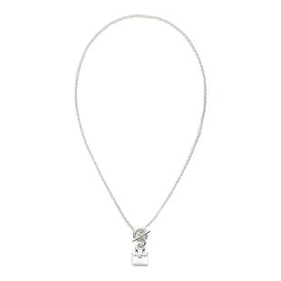 925银制饰铂金/凯莉/康康包造型极简风欧美轻奢高级感毛衣链项链