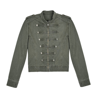 weave 复古vibe 军绿拿破仑宫廷摩登水洗短款修身排扣夹克外套