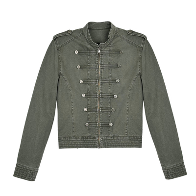 军绿复古拿破仑宫廷修身夹克