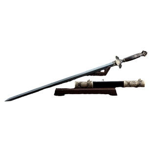 龙泉清剑 荷花剑 神龙宝剑纯手工刀剑花纹钢羽毛纹覆土烧刃未开刃