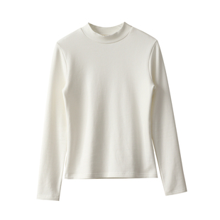 绒300g优可丝木纤维女士半高领T恤加绒保暖长袖冬款山东网店女装