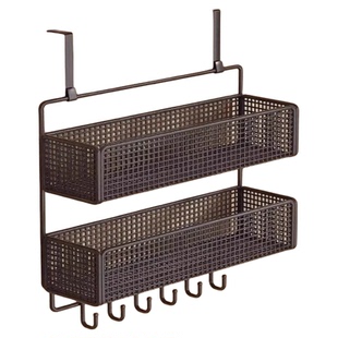 门后挂衣架免打孔超薄置物架挂钩夹缝架入户门挂衣钩高级收纳架子