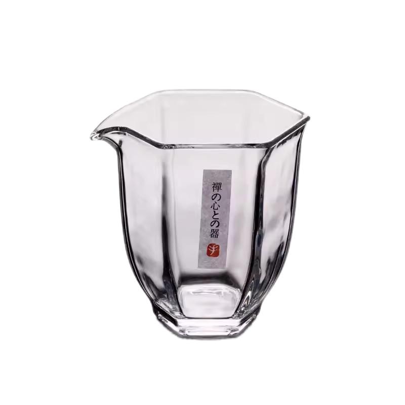 六角公道杯加厚玻璃耐热泡茶过滤功夫茶具配件茶海分茶器茶漏套装