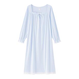 棉睡裙女款秋春法式宫廷风长裙2026新款长款公主风睡衣夏长袖夏季