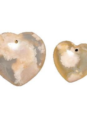 天然樱花玛瑙冰底飘花大小爱心高级挂件送礼美物颗颗剔透玲珑精品