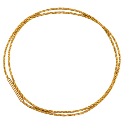 黄金吊坠编织挂绳锁骨链玉