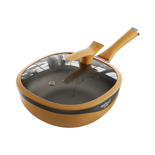 迈巴勒不粘锅官方旗舰店钛极岩铸炒菜锅正品煤气灶电磁炉家用炒锅