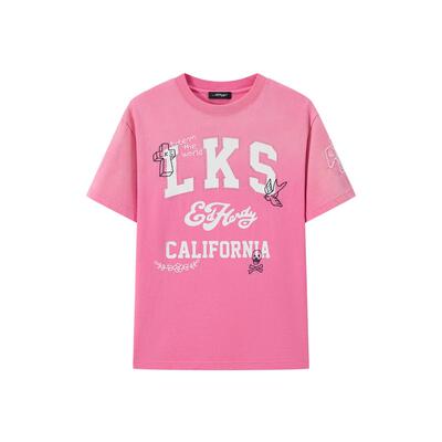 Ed Hardy埃德哈迪2026春季新款女士水洗烫钻短袖T恤E1SAW293