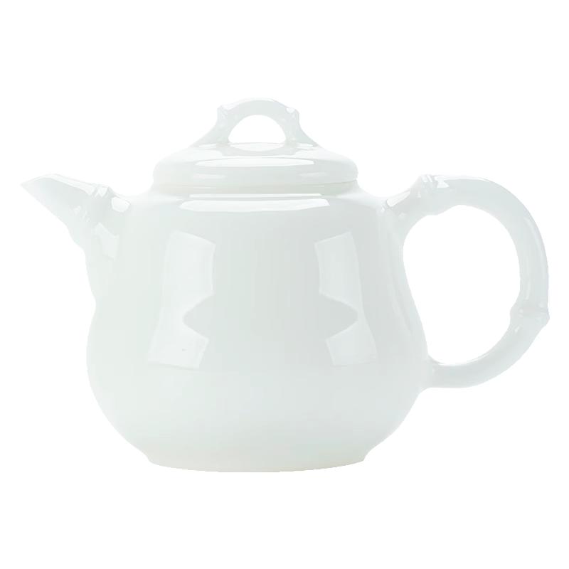 钰铨龙门大师手工釉烧白瓷泡茶壶