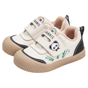 泰兰尼斯儿童幼儿园室内鞋2025冬季新款男童板鞋保暖女童学步鞋子