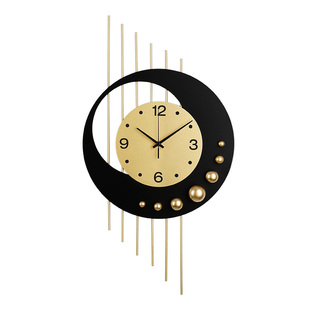 轻奢钟表挂钟客厅2025网红挂墙时钟现代简约装饰格栅墙创意石英钟