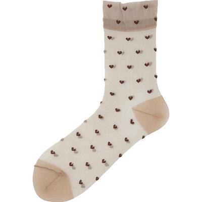 Tabio爱心袜子女透气吸湿日本制