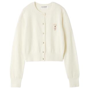 LILY BROWN2025秋冬新品LILY BEAR刺绣针织开衫上衣LWND255039