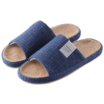 拖鞋男春秋吸汗防滑亚麻拖鞋大码