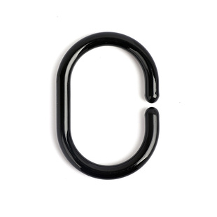 M默玛C型黑色浴帘挂钩浴帘环浴帘配件浴帘圈半透明白色C钩