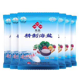 鲁晶加碘精制海盐未加抗结剂400g食盐含碘海盐食用盐家用炒菜烹饪
