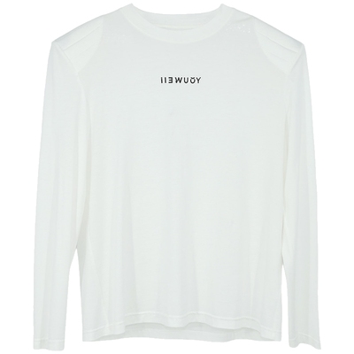 IIEWUOY有尾LOGO垫肩长袖T恤