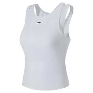 ALOACTIVE运动速干瑜伽服背心女高弹收腰健身服美背修身跑步上衣