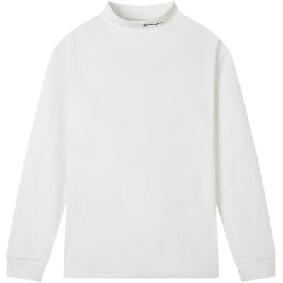 gxgjeans男装德绒字母刺绣白色半高领打底衫长袖T恤男秋冬季