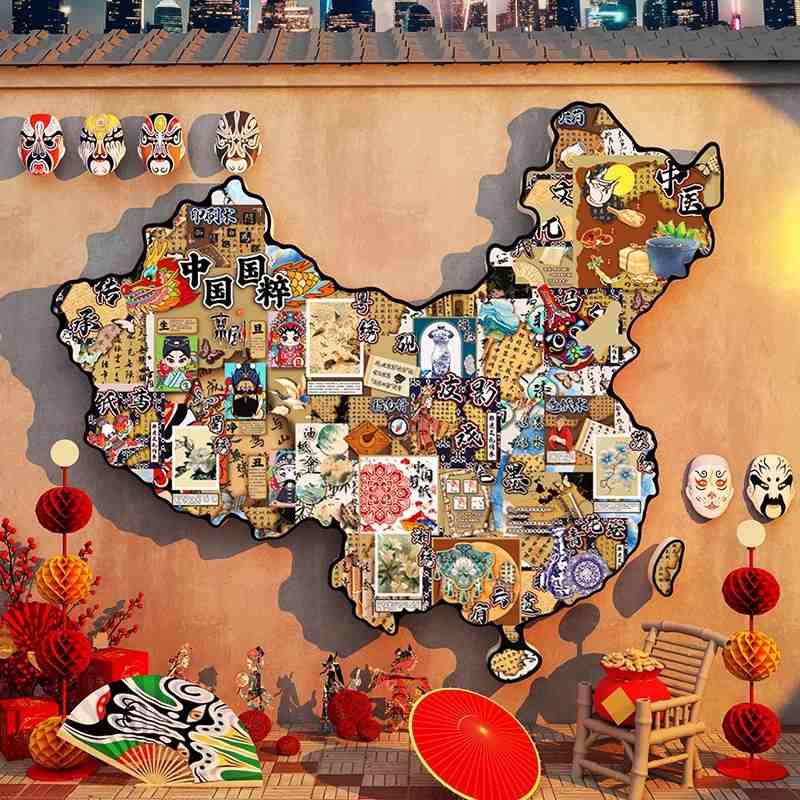 幼儿园非遗环创主题墙成品中国传统文化墙面装饰走廊材料场景布置