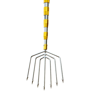 大倒刺鱼叉不锈钢头捕鱼叉头多功能加厚伸缩杆老式渔叉鱼插鱼叉子