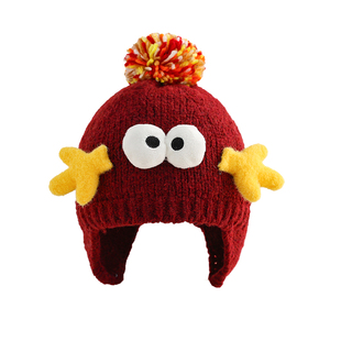 儿童帽子秋冬季保暖加厚婴儿针织护耳帽男童女宝宝防风毛线帽冬天