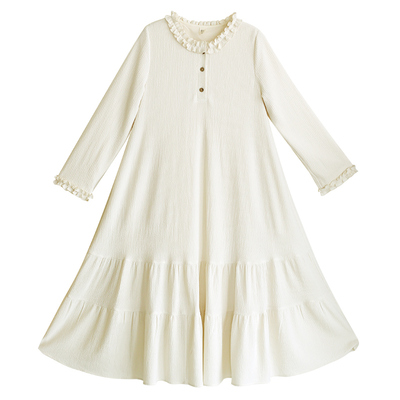 文艺针织荷叶边连衣裙女秋冬季裙