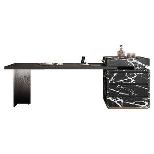 无忧岛台餐桌一体岩板可伸缩法式复古倒台客厅高级感亚克力导台