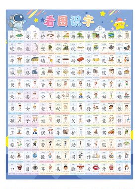 幼小衔接看图识字挂图全套强帖