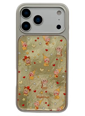 MoreRex镭射锡纸纹可爱卡通适用苹果17手机壳iphone16promax新款15pro带挂饰14全包防摔保护套13电镀滴胶17女