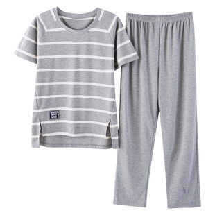 夏季短袖长裤睡衣女夏天纯棉韩版卡通可爱女士休闲宽松家居服套装