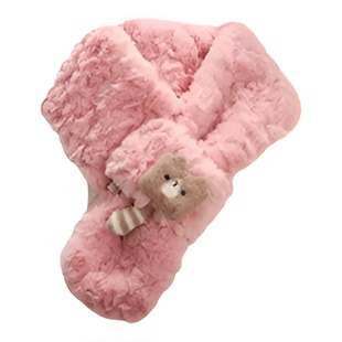 东大门柔软仿皮草纯色压花小浣熊毛毛围脖秋冬季保暖仿兔毛领子女