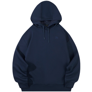 安踏紫色连帽卫衣女装休闲宽松保暖秋冬新款美式学生套头上衣外套