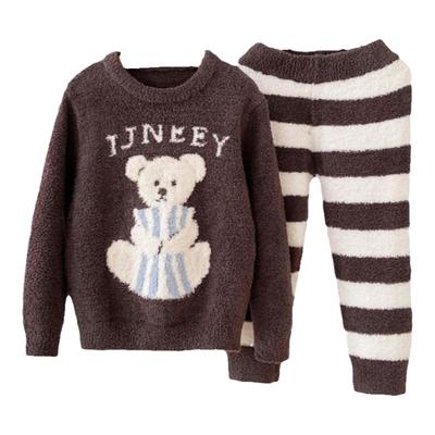 秋冬儿童半边绒睡衣家居服