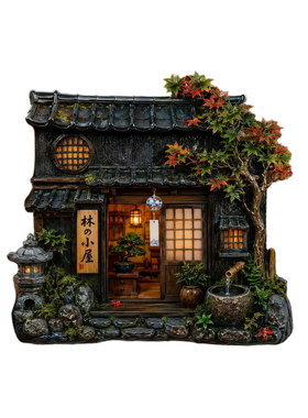 树脂浮雕林中小屋磁吸冰箱贴