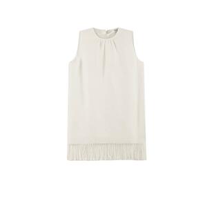 【自营】MaxMara女士森系流苏下摆侧开叉圆领马甲背心上衣 BOBBIO