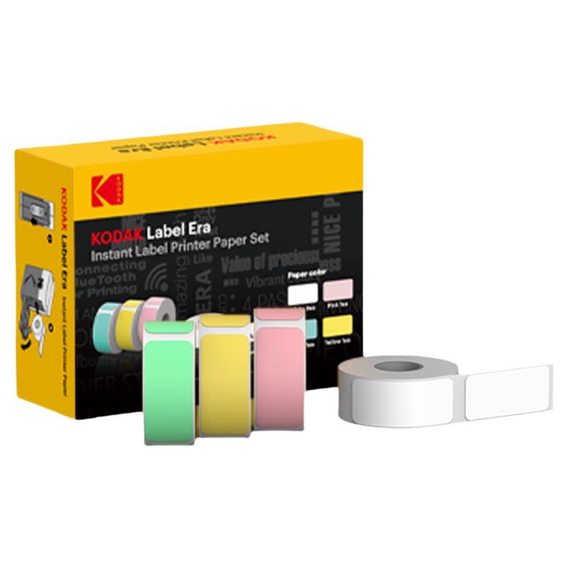 【新品】KODAK/柯达0.5英寸标签纸 LabelEra标签打印机 热敏标签打印机相片纸 打字防水姓名贴便签贴纸