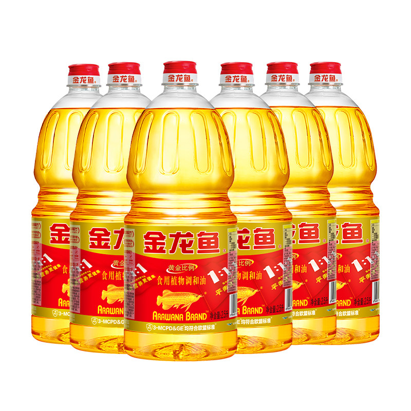 金龙鱼非转物理压榨调和油4L*2桶装家用食用油植物调和油植物油