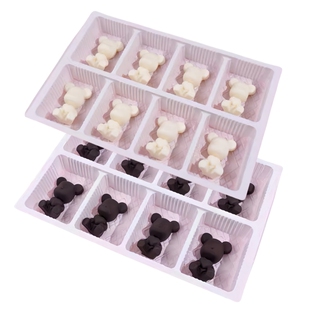 巧克力蛋糕装饰小动物摆件黑白立体熊猫小狗小鹿小兔小猪小鸭配件