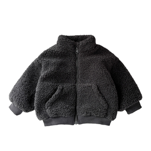 婴儿加绒外套男童冬装新款冬季保暖棉服女宝宝加厚羊羔毛上衣童装