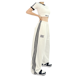 ROKBBK－K/布韩三条杠街舞hiphop运动裤爵士舞jazz裤子女套装服饰
