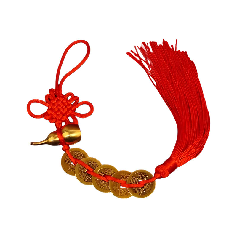 黄铜葫芦五帝钱吉祥中国结门挂件