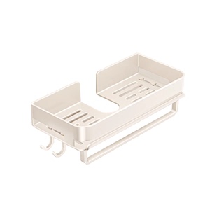 淋浴花洒置物架免打孔卫生间升降杆架子浴室收纳沐浴露洗发水托盘