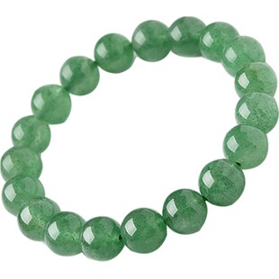 草莓晶手链女男东海绿水晶玛瑙玉髓翡翠宝玉石散珠子情侣桃花手串