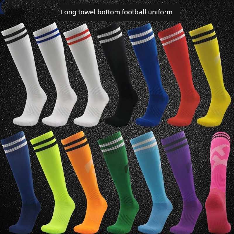 足球袜男子长管过膝训练比赛队儿童学生运动加厚防滑毛巾底袜为妇