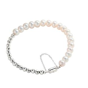 珍世缘 逐梦 5-6mm天然淡水珍珠近圆形简约小珠手链s925银扣