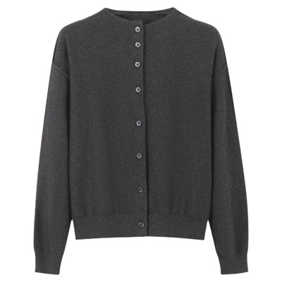 bbfer本依凡冬款修身毛衫羊绒针织衫灰色打底衫开襟毛衣女0067